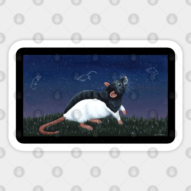 Hooded Rat Star Gazing Sticker by WolfySilver